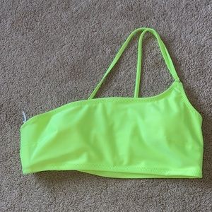 Neon Yellow aerie Bikini Top (One Shoulder)